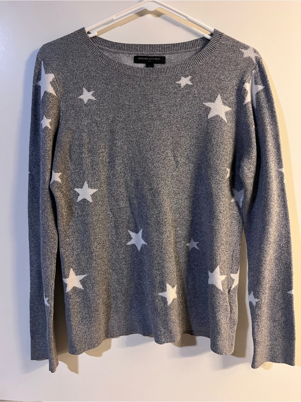 Banana Republic Floral fitted crew neck star design sweater - size Petite M